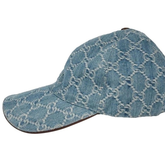 Gucci Accessories - Blue Washed GG Denim Baseball Cap